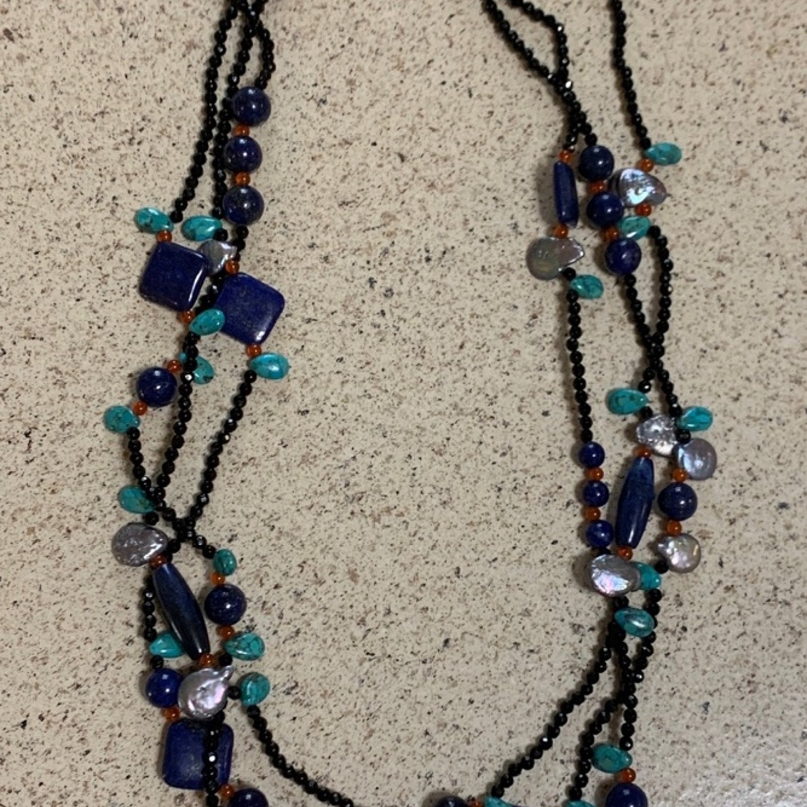 Sally C Vintage Multi Strand Multi Stone Necklace 66$